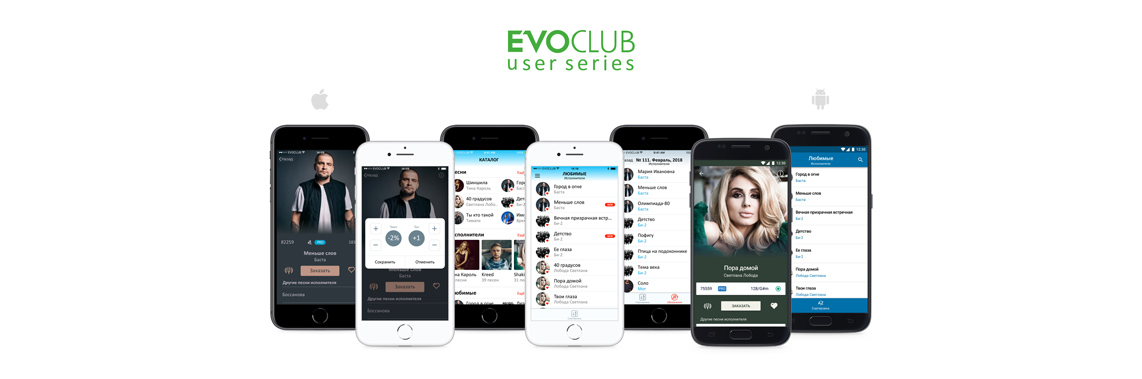 Интерфейс EvoClub user на мобильных устройствах